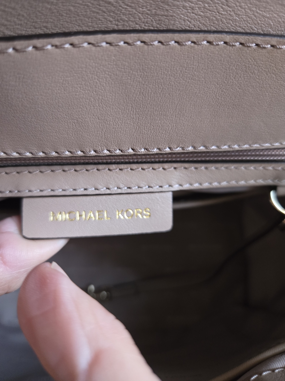Michael Kors Taupe Leather Top-Handle Satchel - Picture 8 of 8